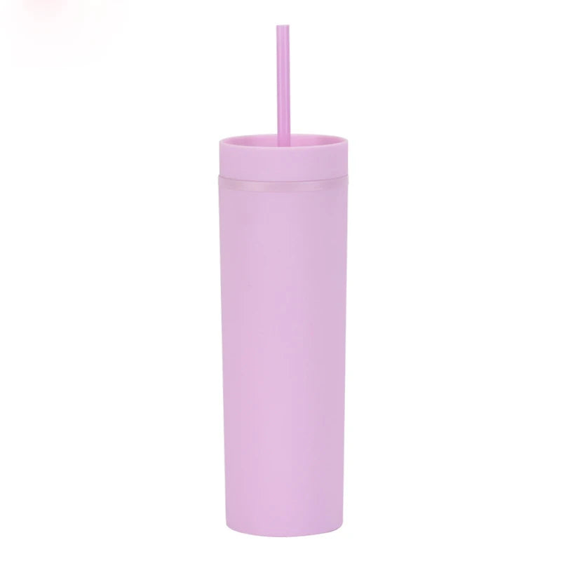 Cravinc 16oz Matte Acrylic Skinny Tumbler with Lid and Straw