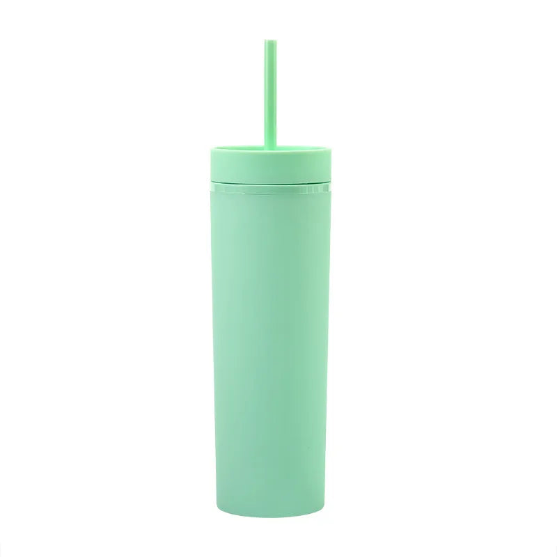 Cravinc 16oz Matte Acrylic Skinny Tumbler with Lid and Straw