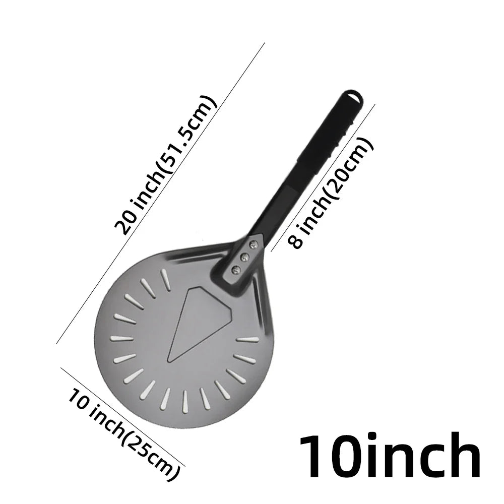 Cravinc 10-Inch Long Pizza Peel Adjustable Spatula Baking Tool Kitchen Utensil Nonstick Turner