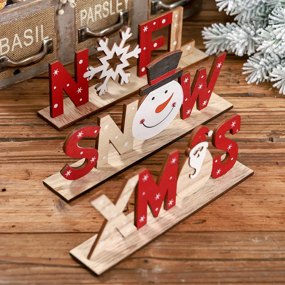 Christmas Wooden Table Sign Decor Set by Cravinc: Letter Ornaments & Crafts