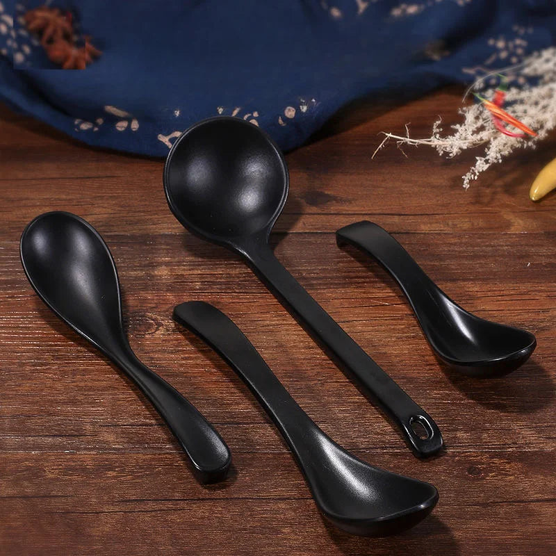 Cravinc 10-Piece Japanese Korean Soup Spoon Set- Durable Kitchen Utensils for Restaurants