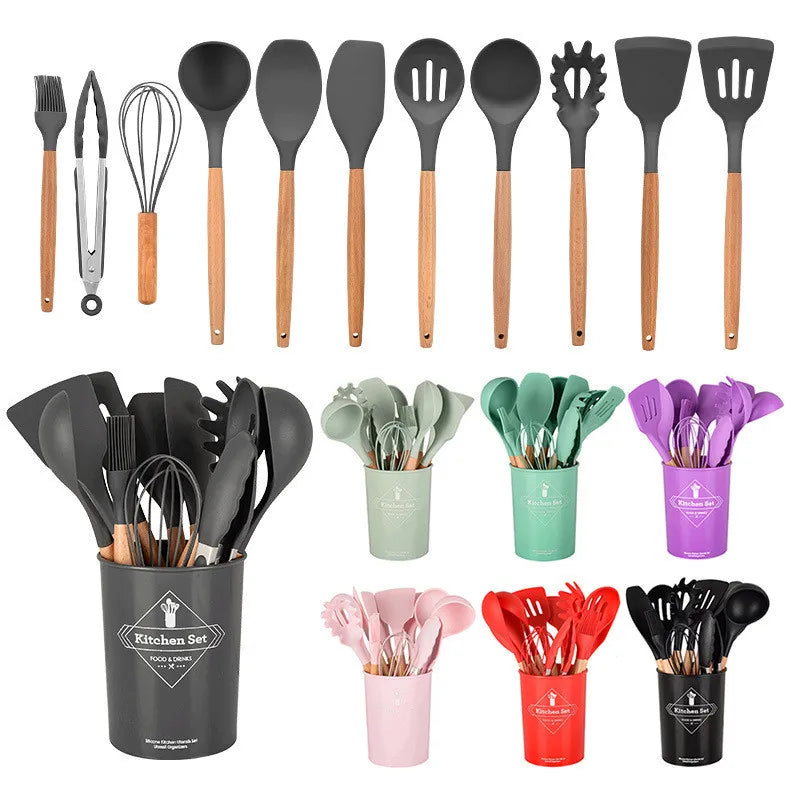 Cravinc 12-piece Silicone Kitchenware Set including Food Tongs