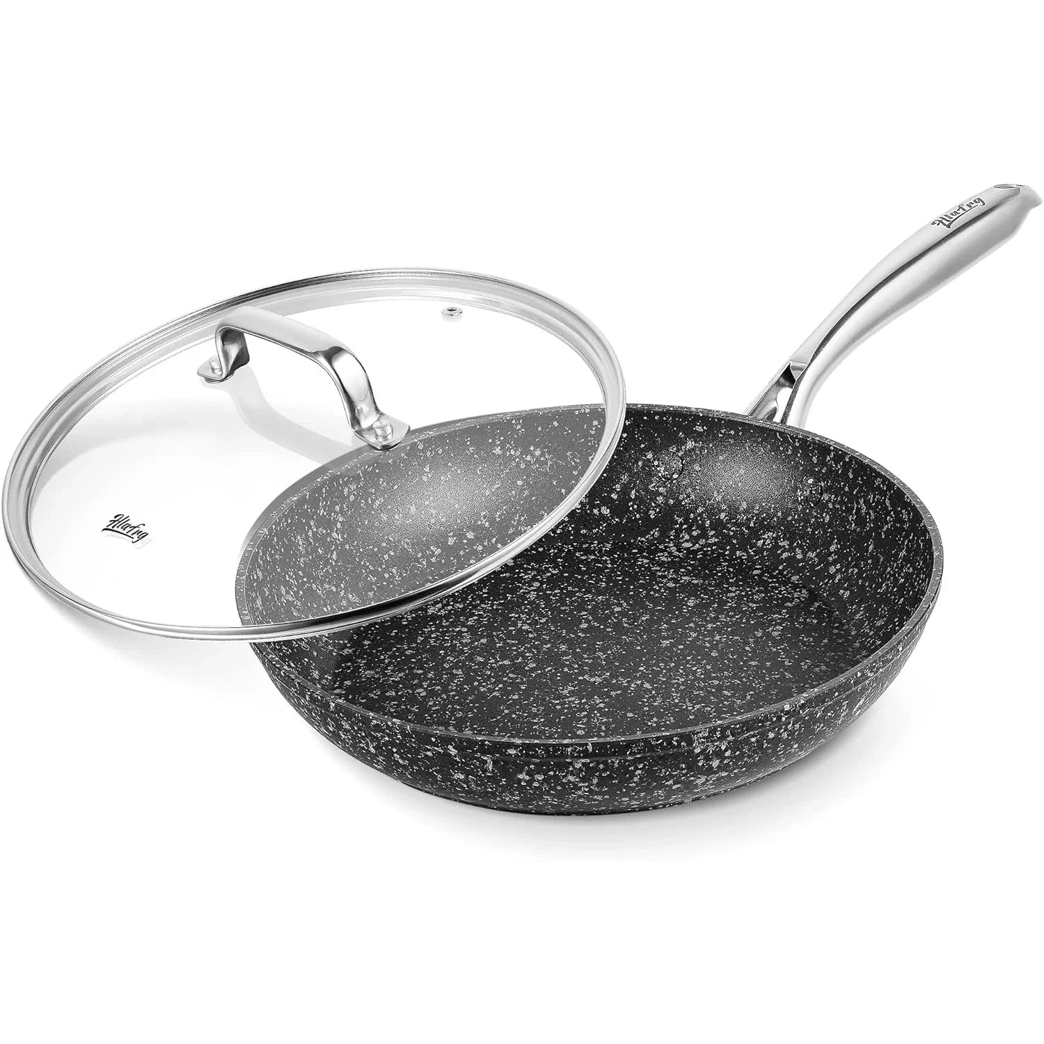 Cravinc 12-inch Non-stick Frying Pan Wok Skillet Pot for Gas Induction Cooker