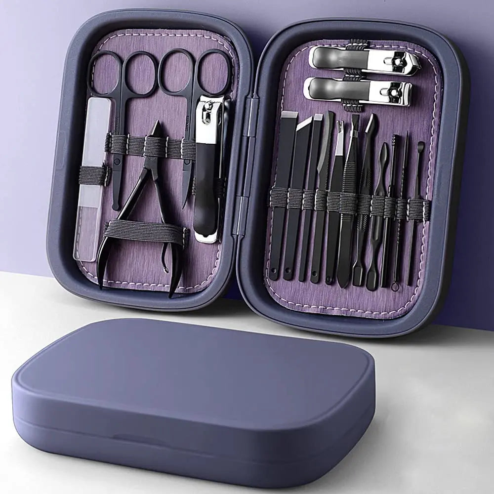 Cravinc 18-Piece Stainless Steel Nail Grooming Set for Manicure and Pedicure