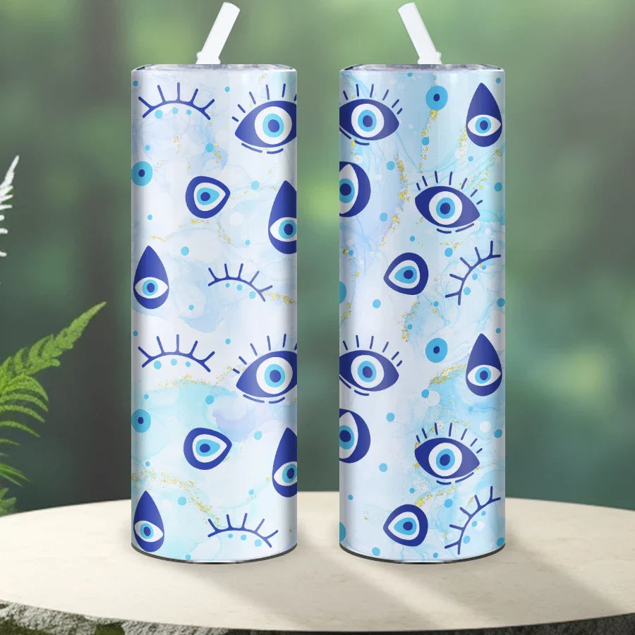 Blue Eye Pattern Stainless Steel Water Bottle by Cravinc