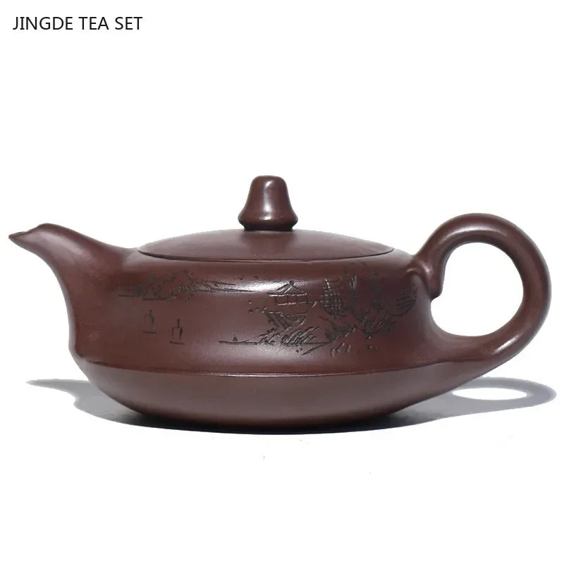 Cravinc 160ML Purple Clay Teapot Handmade Zisha Tea Set Retro Master Ball Hole