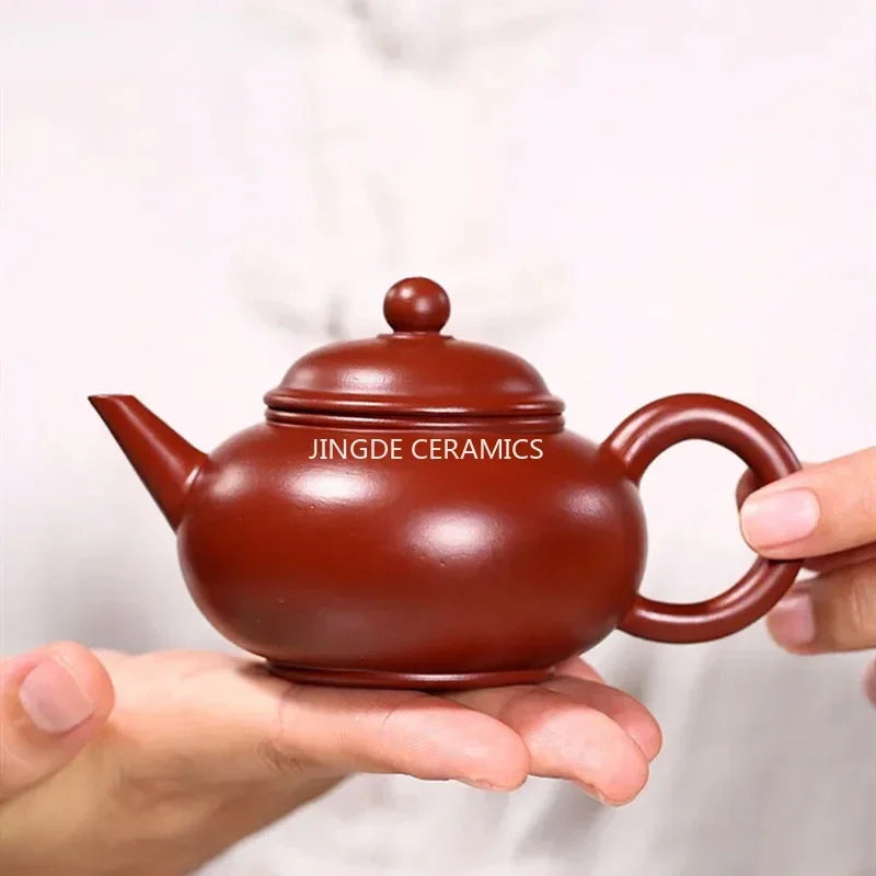 Cravinc 120ml Dahongpao Tea Pot: Handmade Yixing Purple Clay Teapot Beauty Kettle