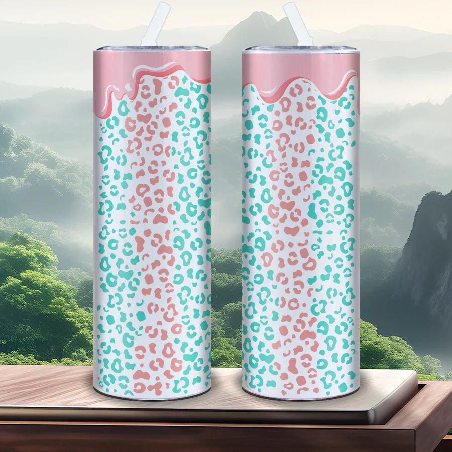 Blue & Pink MAMA Letter Sublimation Tumbler by Cravinc