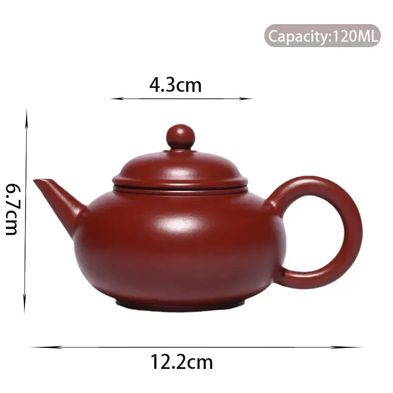 Cravinc 120ml Dahongpao Tea Pot: Handmade Yixing Purple Clay Teapot Beauty Kettle