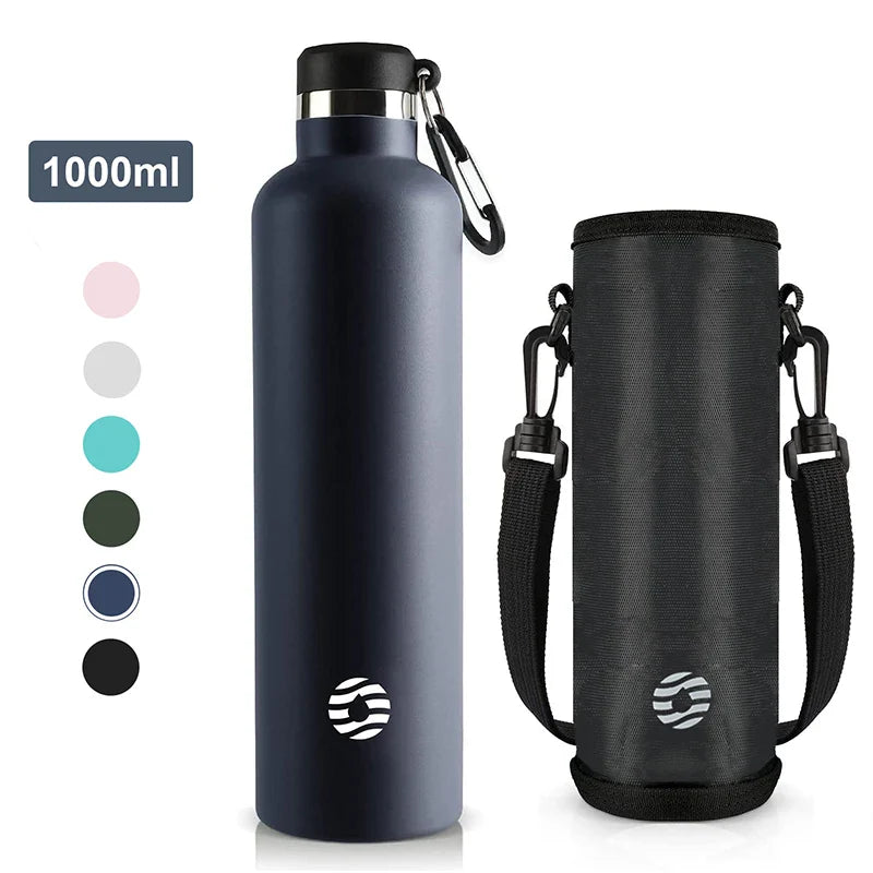 Cravinc 1000ml Stainless Steel Vacuum Thermos Sports Water Bottle