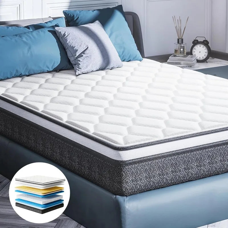 Cravinc 10" Memory Foam Hybrid Twin Mattress - Pressure Relieving, Motion Isolating Technology