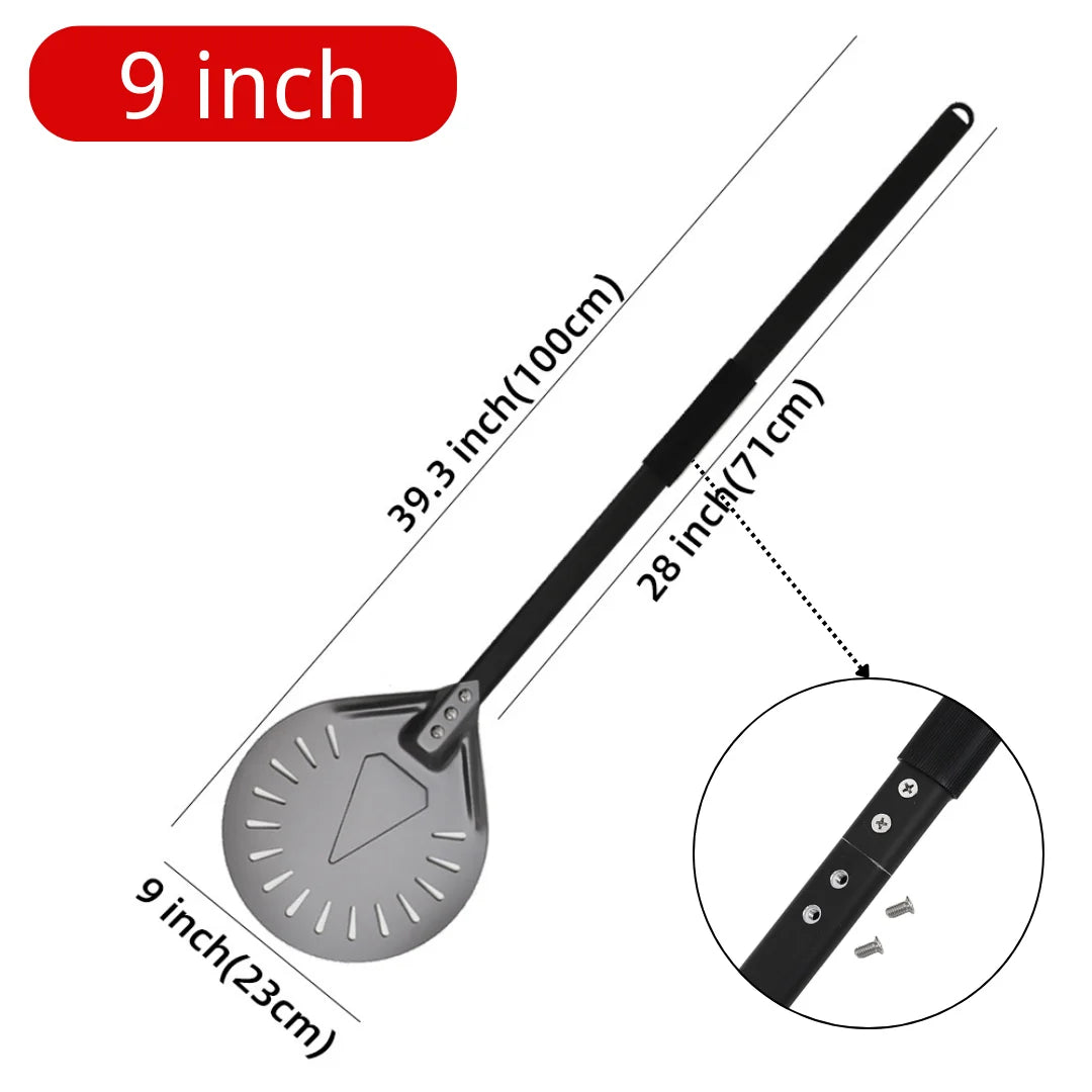 Cravinc 10-Inch Long Pizza Peel Adjustable Spatula Baking Tool Kitchen Utensil Nonstick Turner