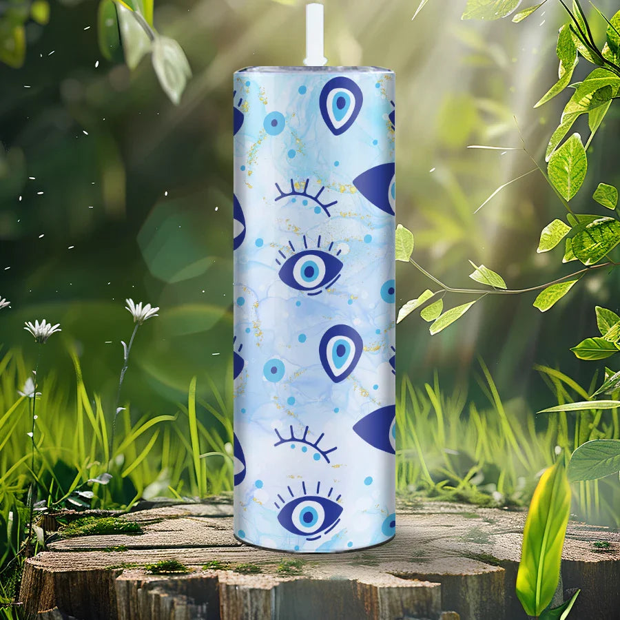 Blue Eye Pattern Stainless Steel Water Bottle by Cravinc