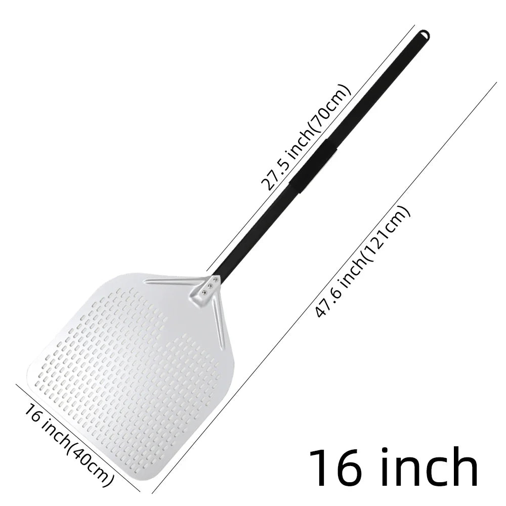 Cravinc 16" Perforated Pizza Peel with Metal Handle - Nonstick Kitchen Tool