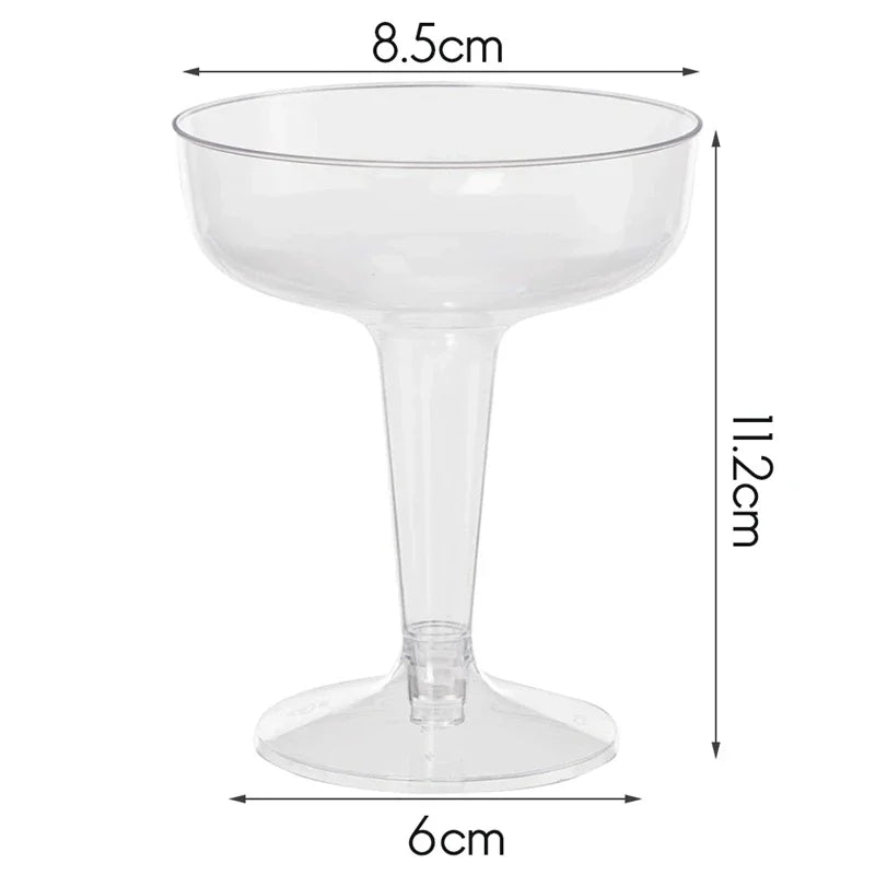 Cravinc 140ml Plastic Champagne Flutes - Set of 25 Clear Disposable Glasses