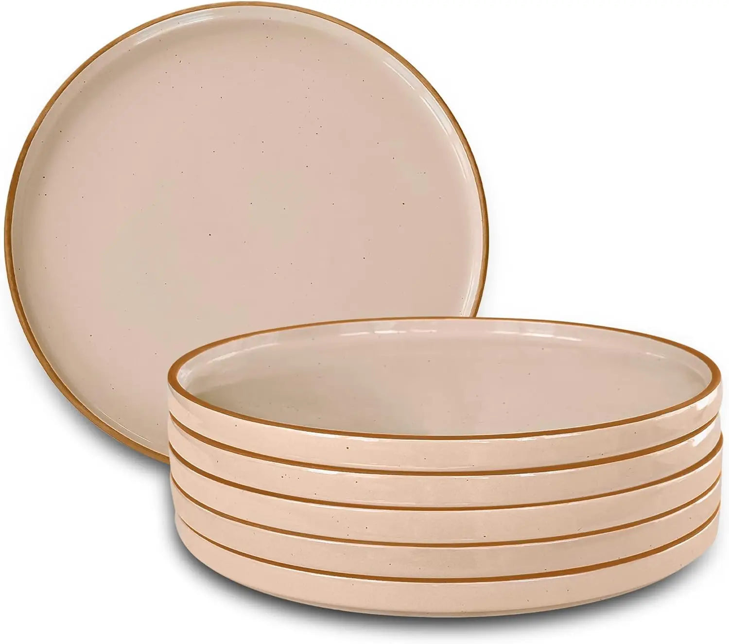 Cravinc 10.5" High Edge Dinner Plates Set of 6