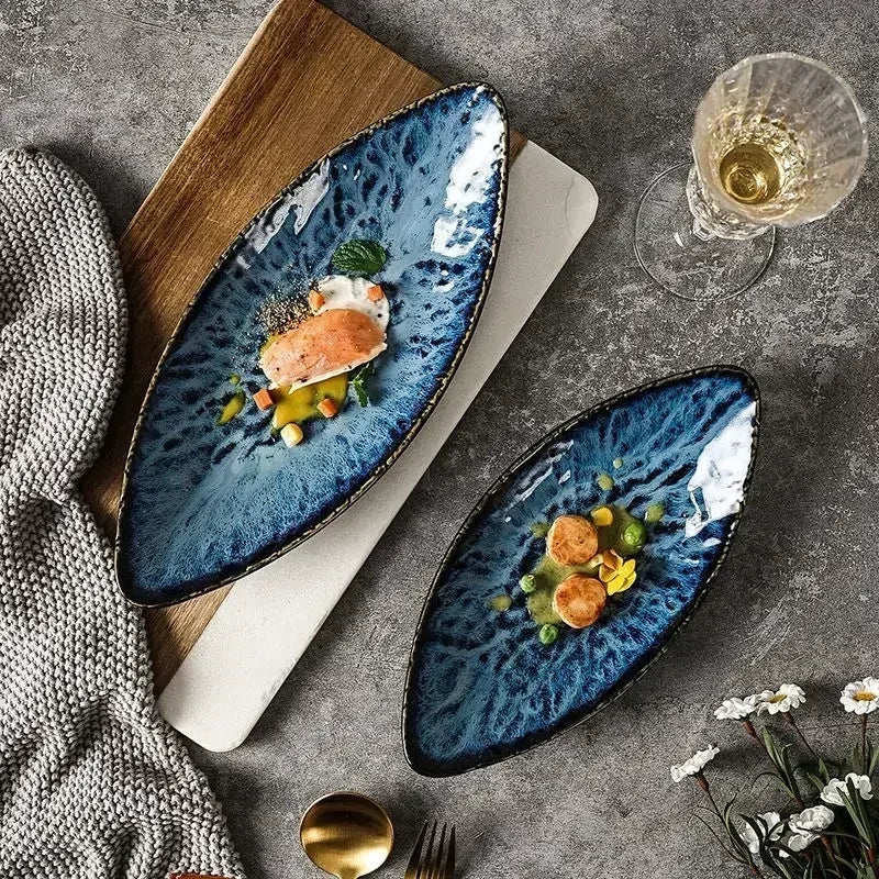 Ceramic Sushi Plate with Fish Design by Cravinc.