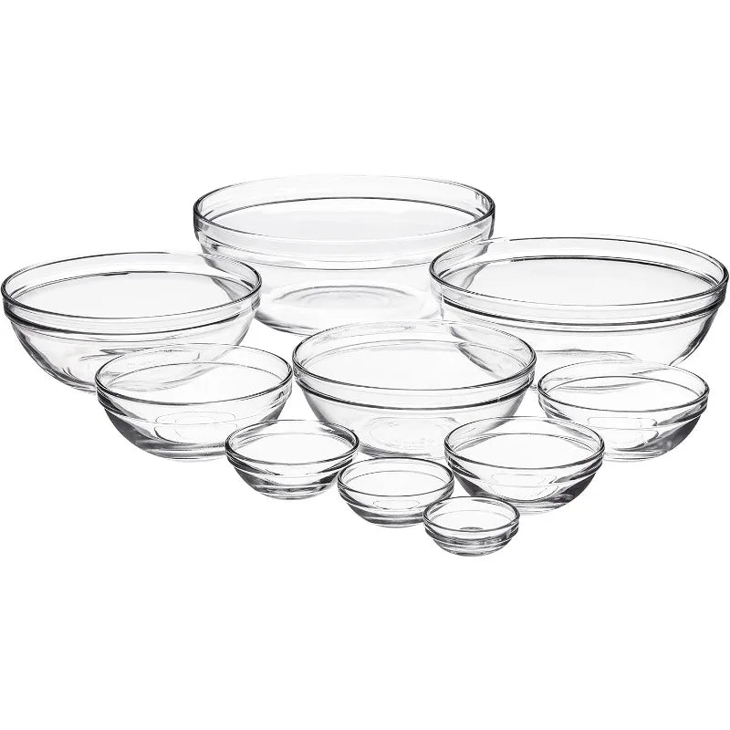 Cravinc 10-Piece Nesting Mixing Bowl Set for Serving and Meal Prep