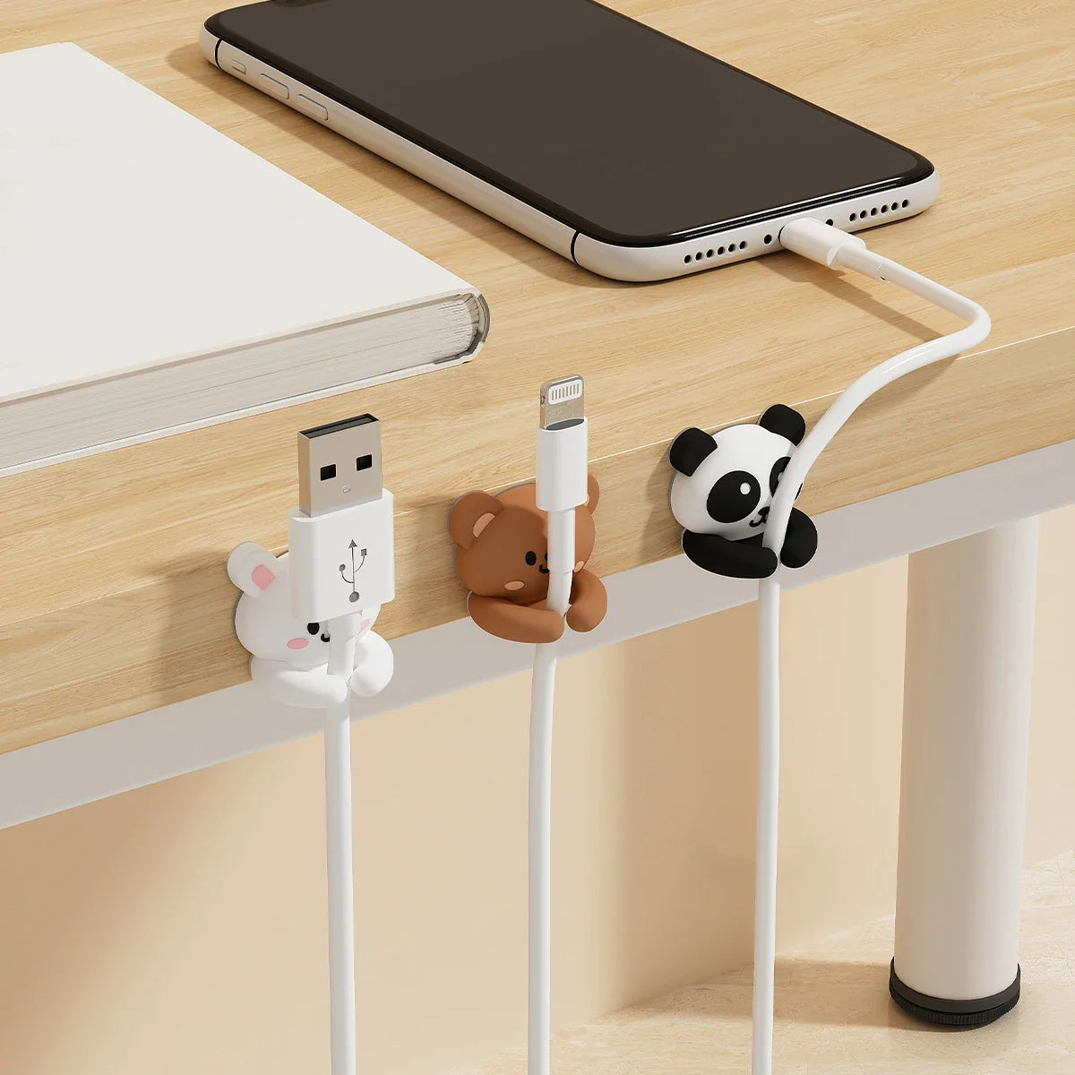 Cable Organizer Holder for Desk by Cravinc - Cute & Compact Wire Management