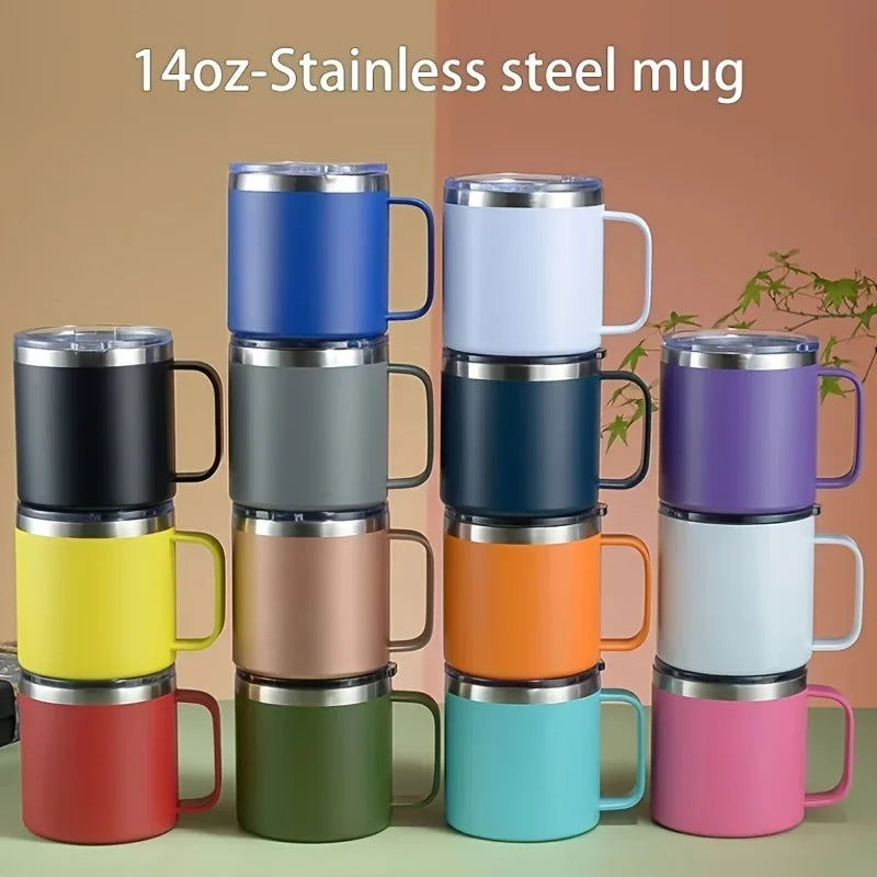 Cravinc 14oz Stainless Steel Insulated Coffee Mug with Lid Temperature Retentive Drinkware