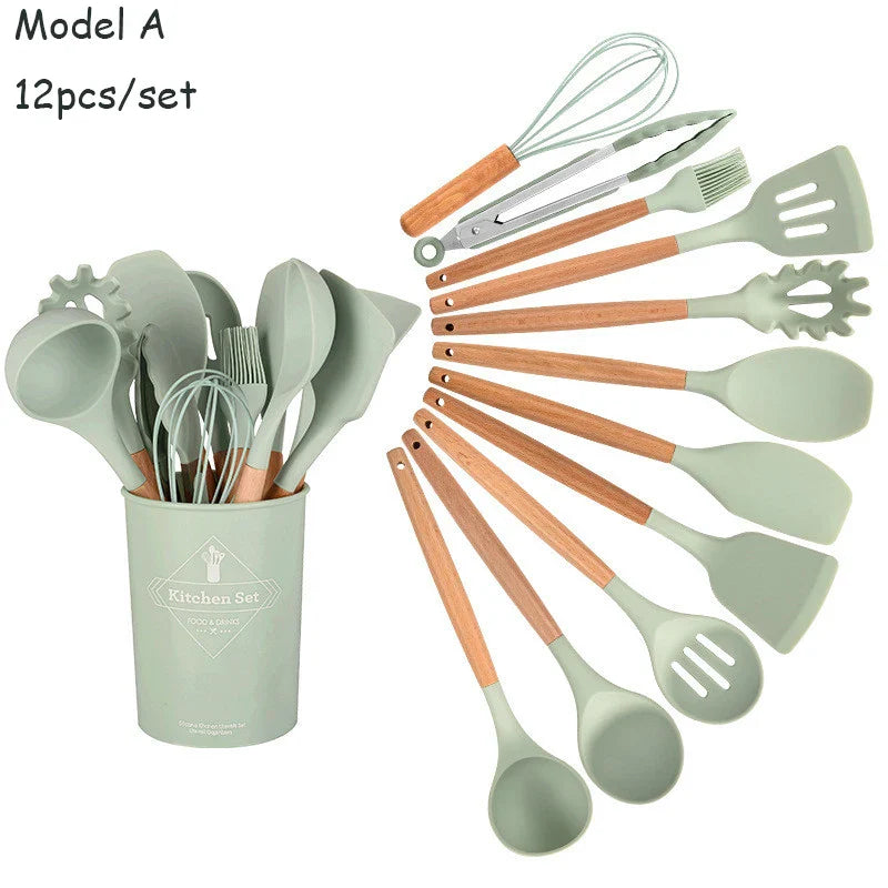 Cravinc 12-piece Silicone Kitchenware Set including Food Tongs