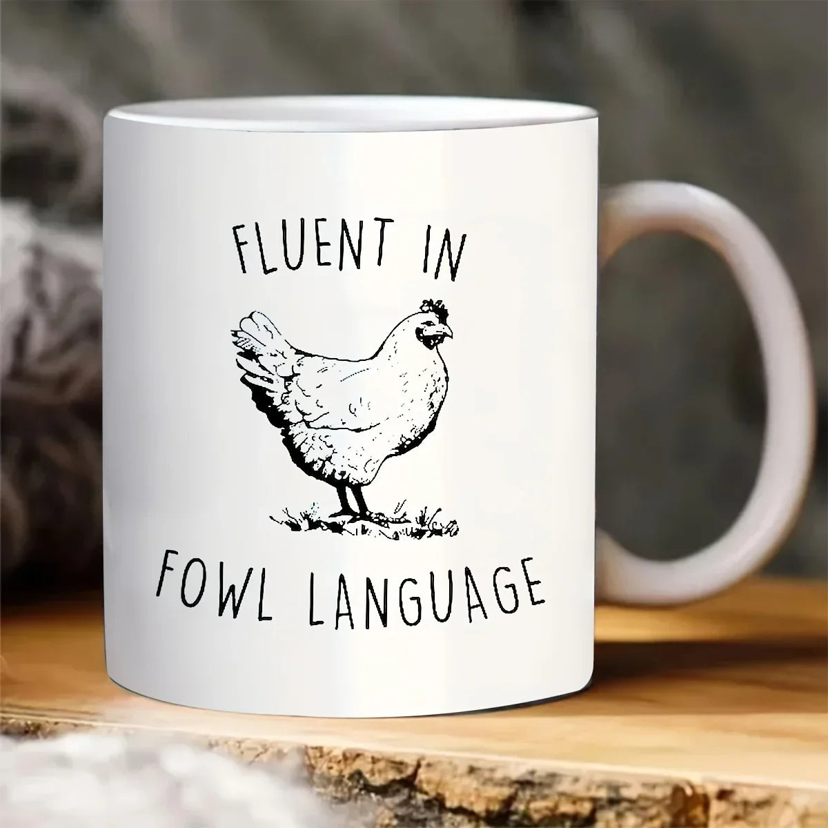 Chicken Lady Ceramic Mug - Cravinc Branded Double-Sided Design White Tea Cup