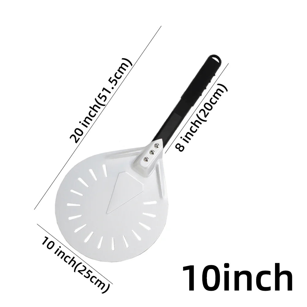 Cravinc 10-Inch Long Pizza Peel Adjustable Spatula Baking Tool Kitchen Utensil Nonstick Turner