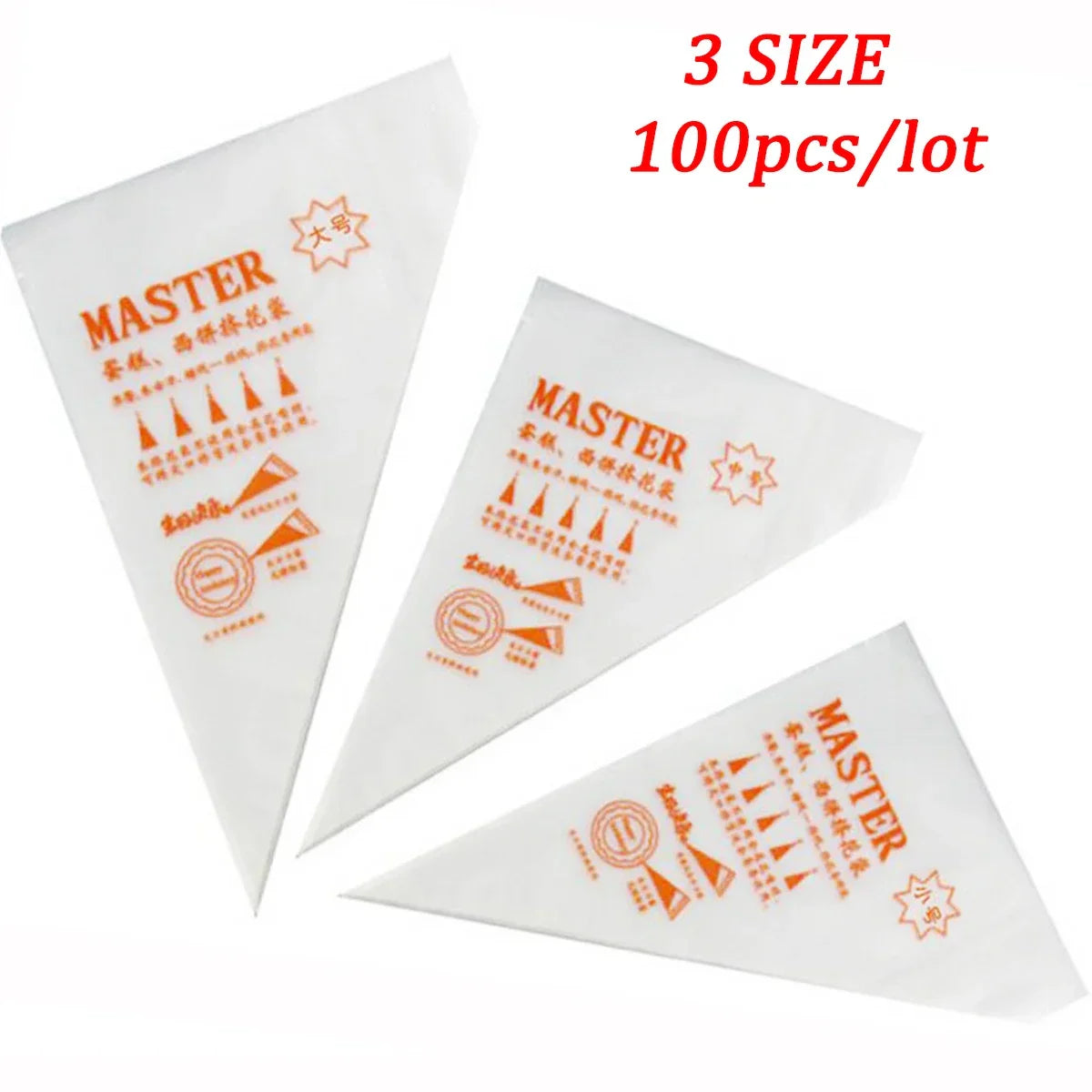 100Pcs Cravinc Disposable Pastry Bags for Decorating Cakes, Cupcakes, and Cookies