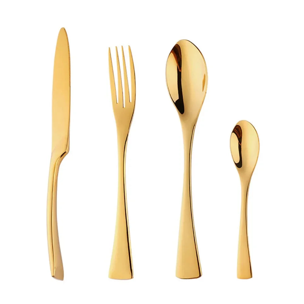 Cravinc 18/10 Stainless Steel Matte Gold Tableware Set - 8Pcs