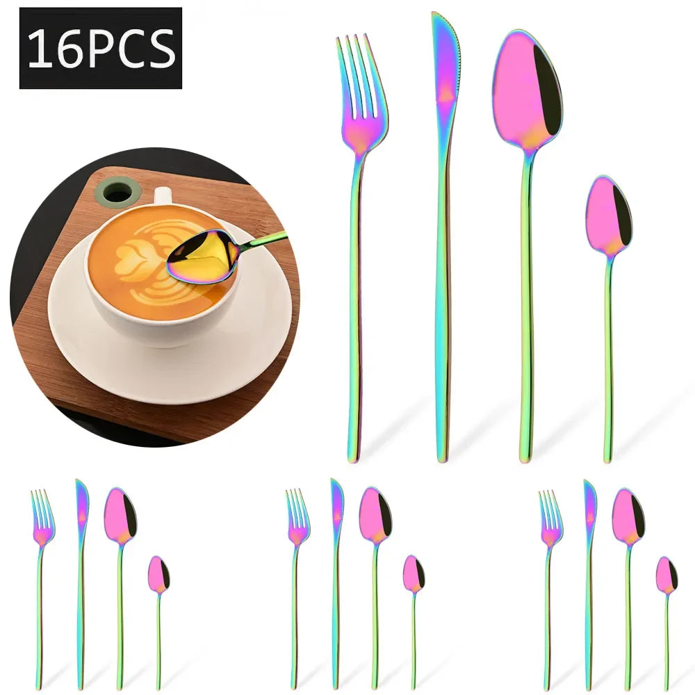 Cravinc 16-Piece Stainless Steel Cutlery Set for Elegant Dining Experience