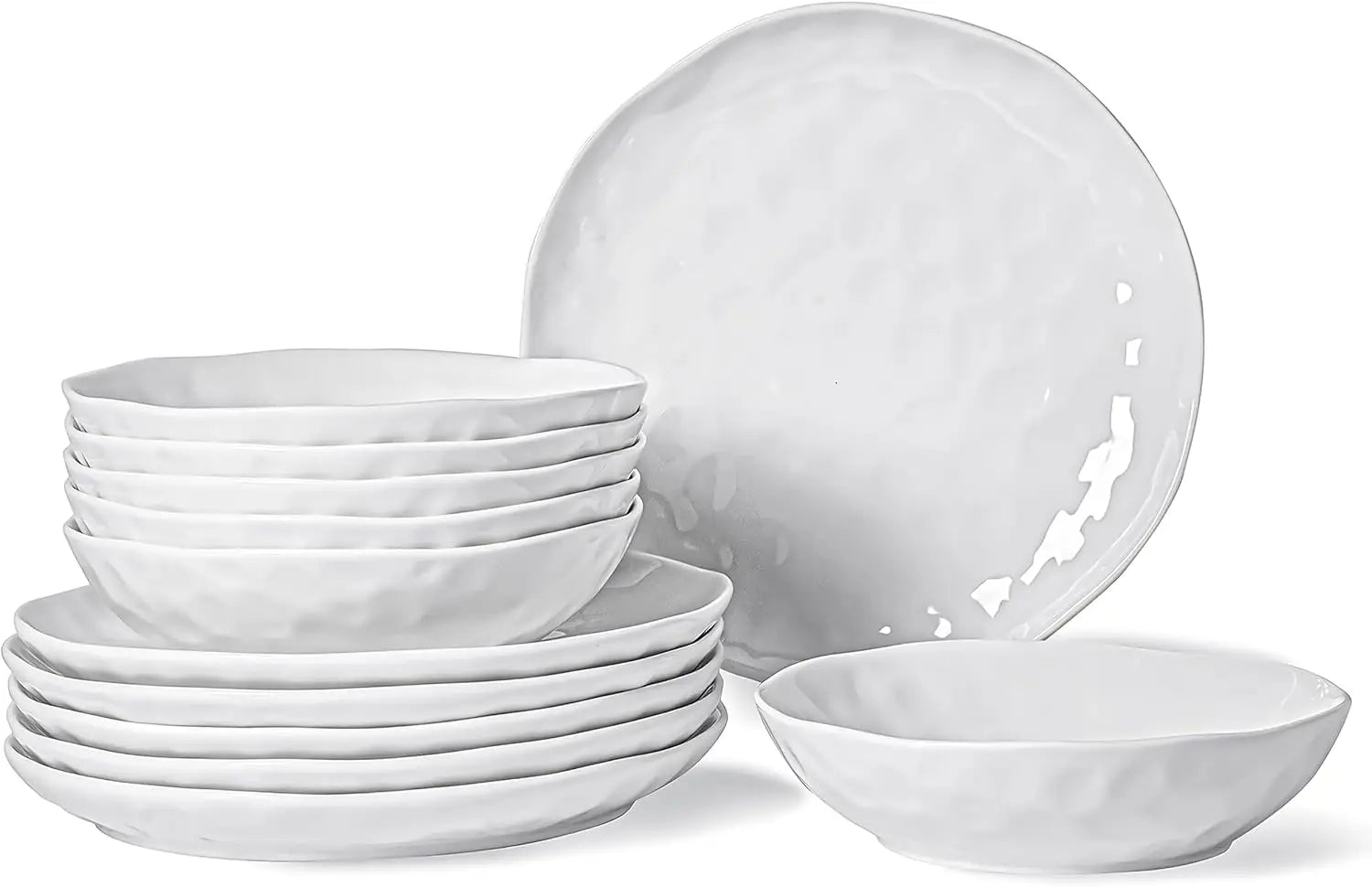 Cravinc 16-Piece Dinnerware Set for 4, High-fired Plates and Bowls for Dessert, Salad, Pasta