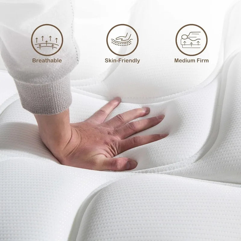 Cravinc 10 Inch Gel Memory Foam Innerspring Hybrid Twin Size Mattress