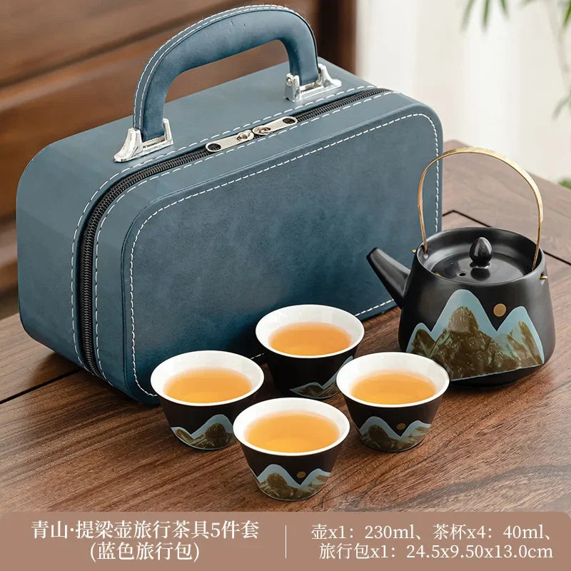 Ceramic Travel Tea Set by Cravinc: Portable Kung Fu Tea Set with Kuaike Cup