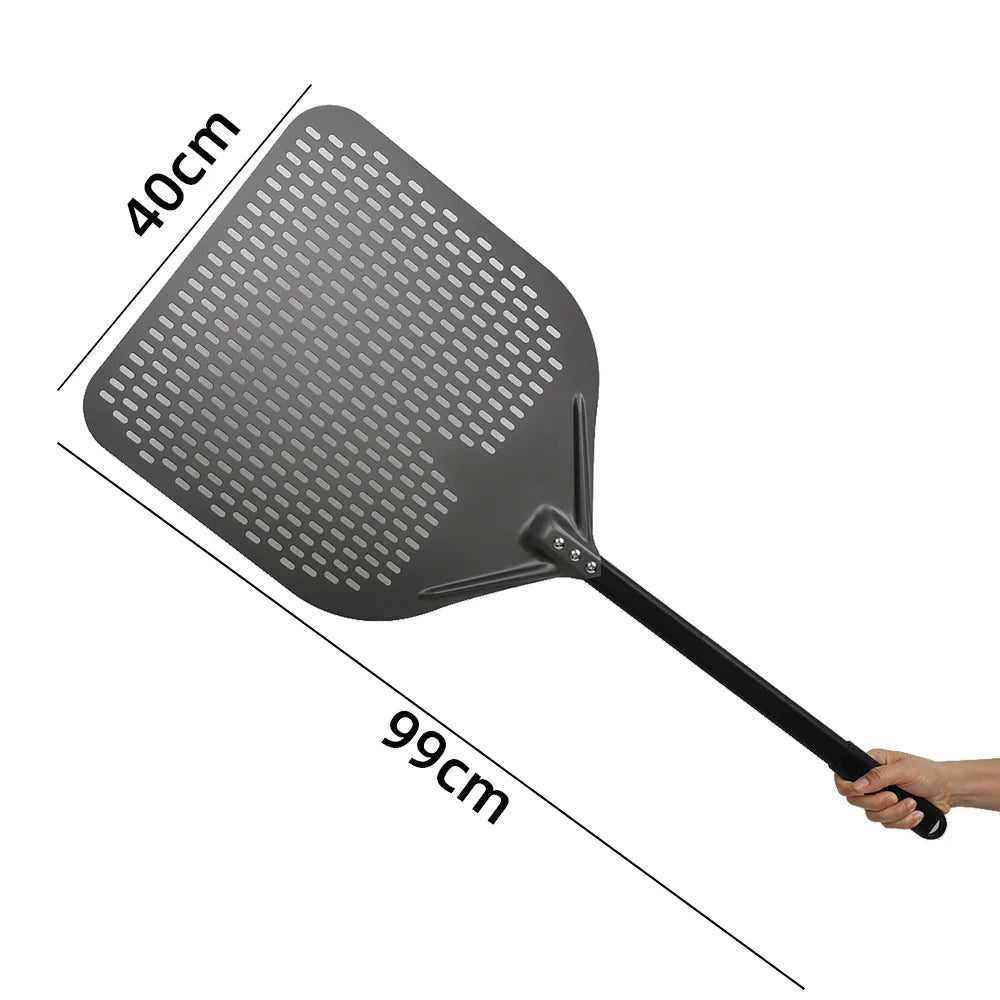 Cravinc 16" Perforated Pizza Peel with Metal Handle - Nonstick Kitchen Tool