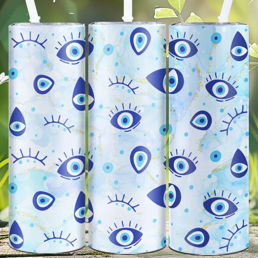 Blue Eye Pattern Stainless Steel Water Bottle by Cravinc