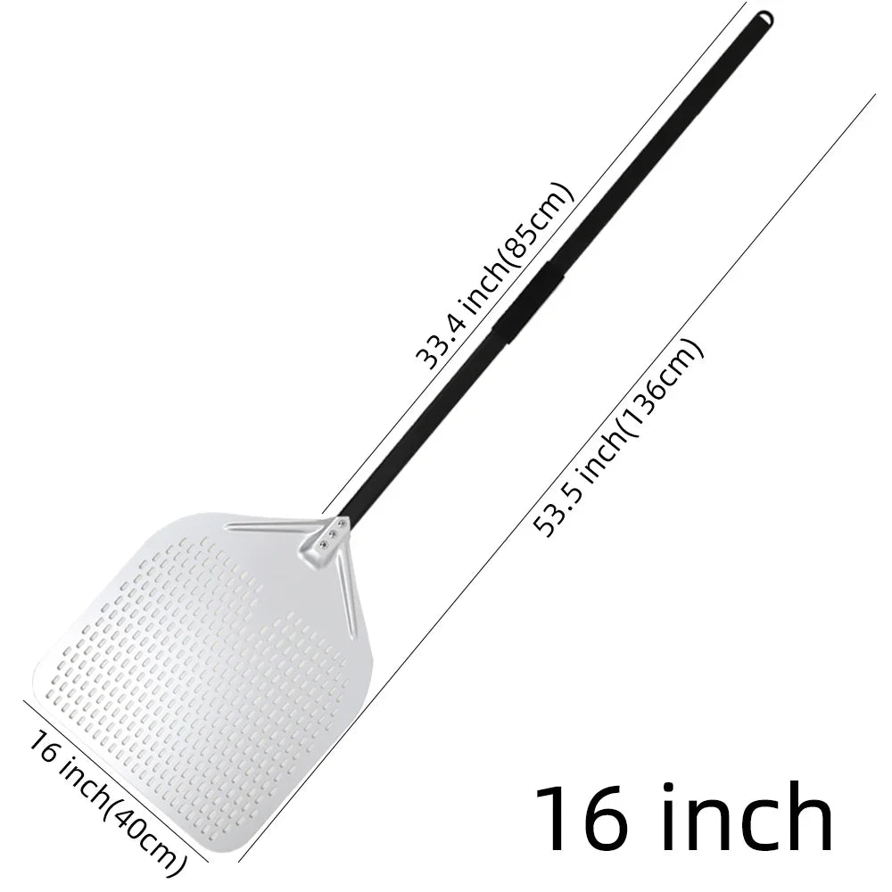 Cravinc 16" Perforated Pizza Peel with Metal Handle - Nonstick Kitchen Tool