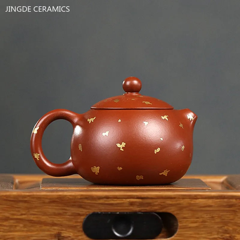 Cravinc 130ml Raw Ore Xishi Tea Pot - Yixing Purple Clay Teaware Beauty Kettle.