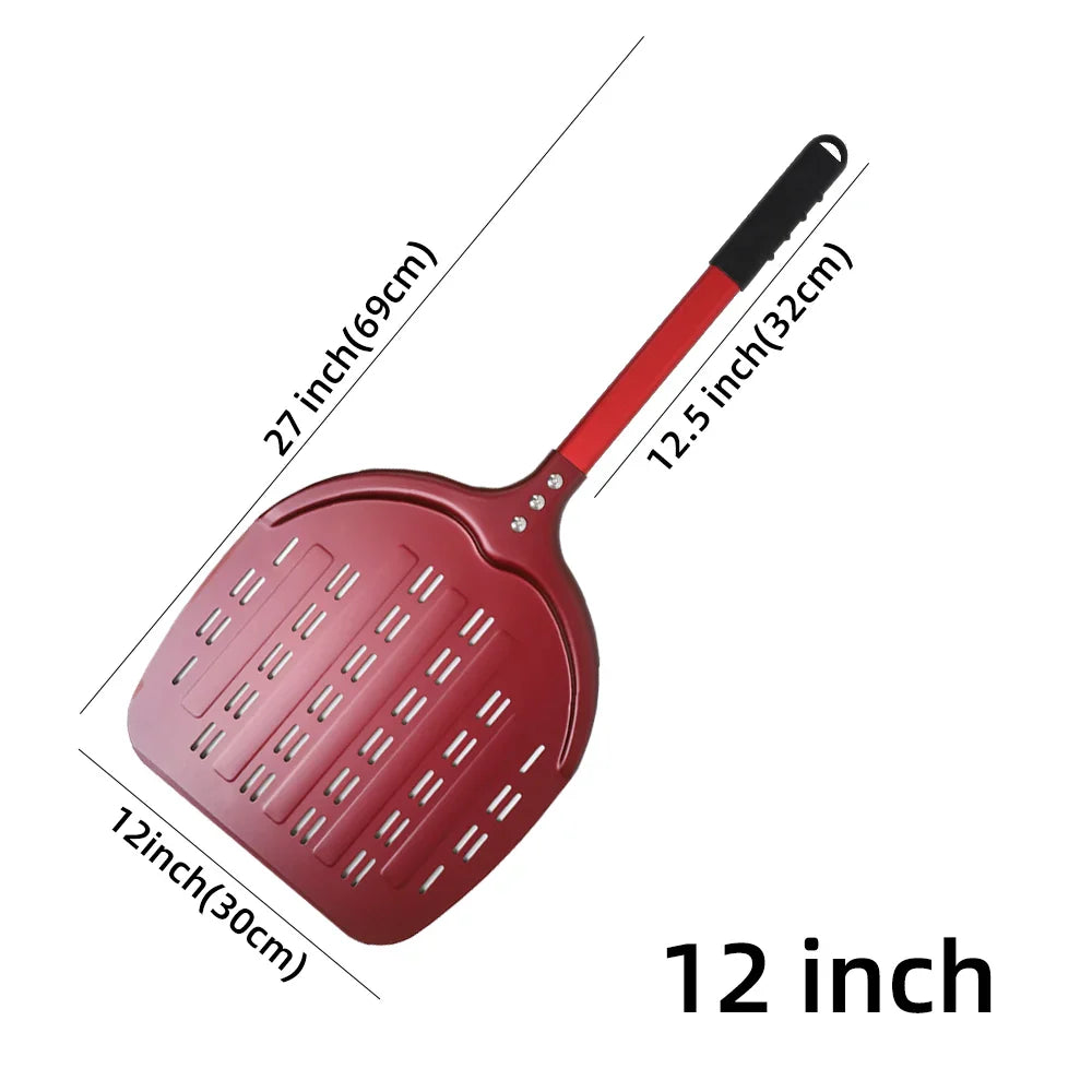 Cravinc 12" Aluminum Pizza Peel Perforated Paddle Nonstick Baking Tool