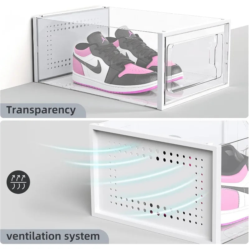 Clear Stackable Plastic Organizer Bins - Cravinc Space Saving Storage Solution for Closet