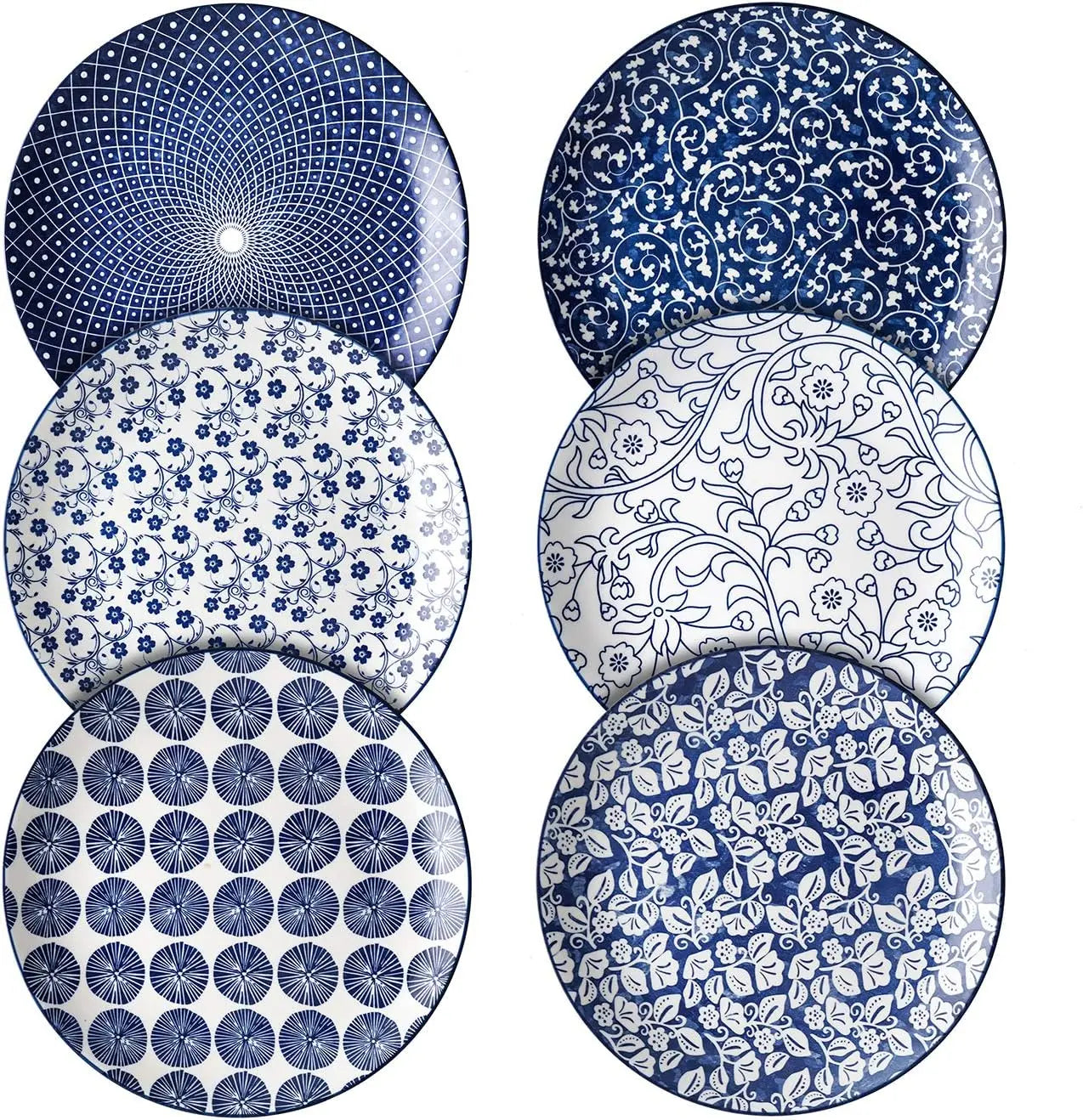 Cravinc 10" Porcelain Dinner Plates, Set of 6