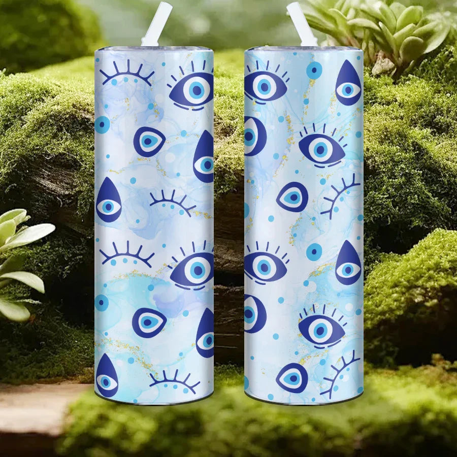 Blue Eye Pattern Stainless Steel Water Bottle by Cravinc