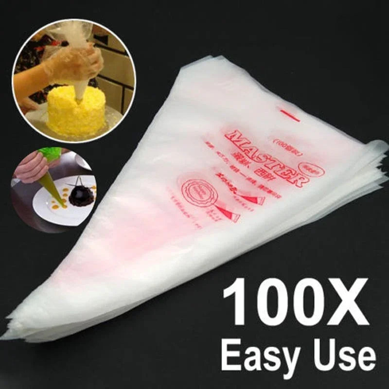 100Pcs Cravinc Disposable Pastry Bags for Decorating Cakes, Cupcakes, and Cookies