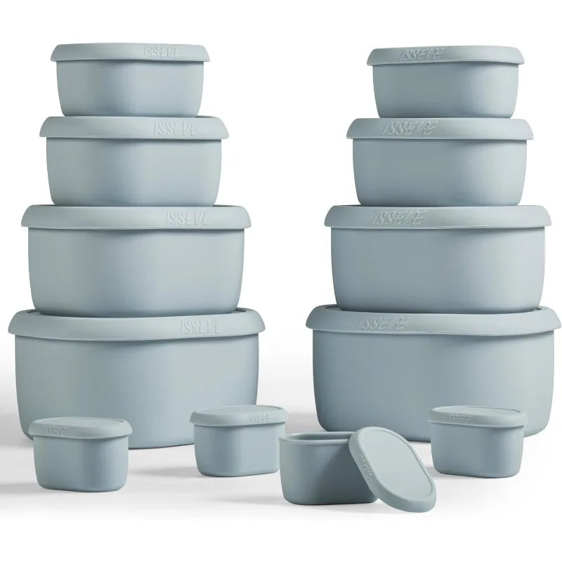 Cravinc 12-Piece Silicone Food Storage Containers with Airtight Lids