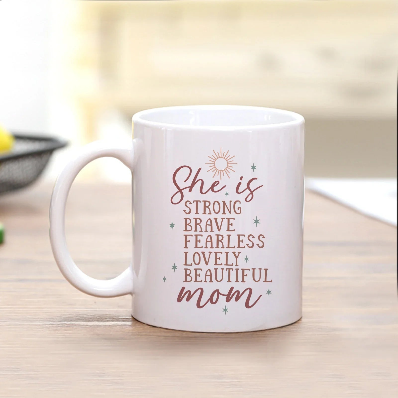 Colorful MOM Letter Love Rainbow Ceramic Mug - Perfect for Mother's Day - Cravinc