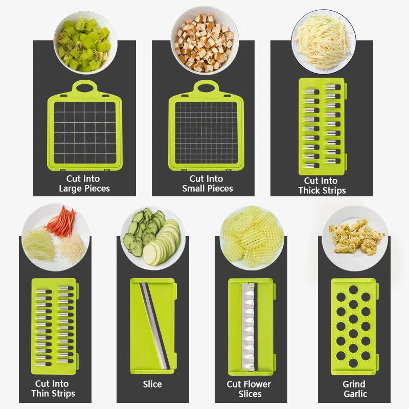 Cravinc 14-in-1 Vegetable Chopper and Slicer - Kitchen Must-Have for Easy Food Prep