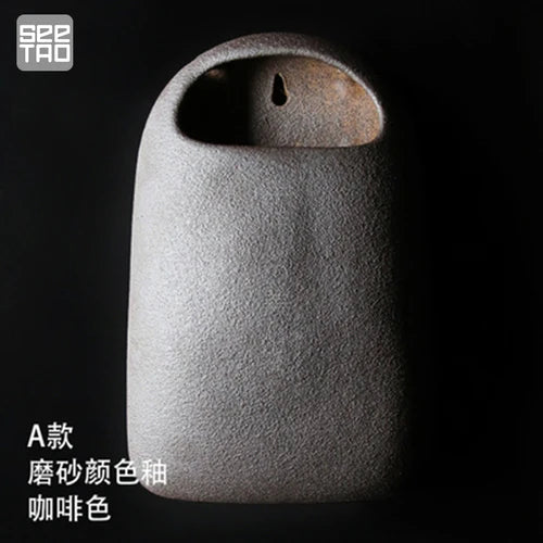 Ceramic Wall Hanging Vase for Japanese Flower Arrangement by Cravinc