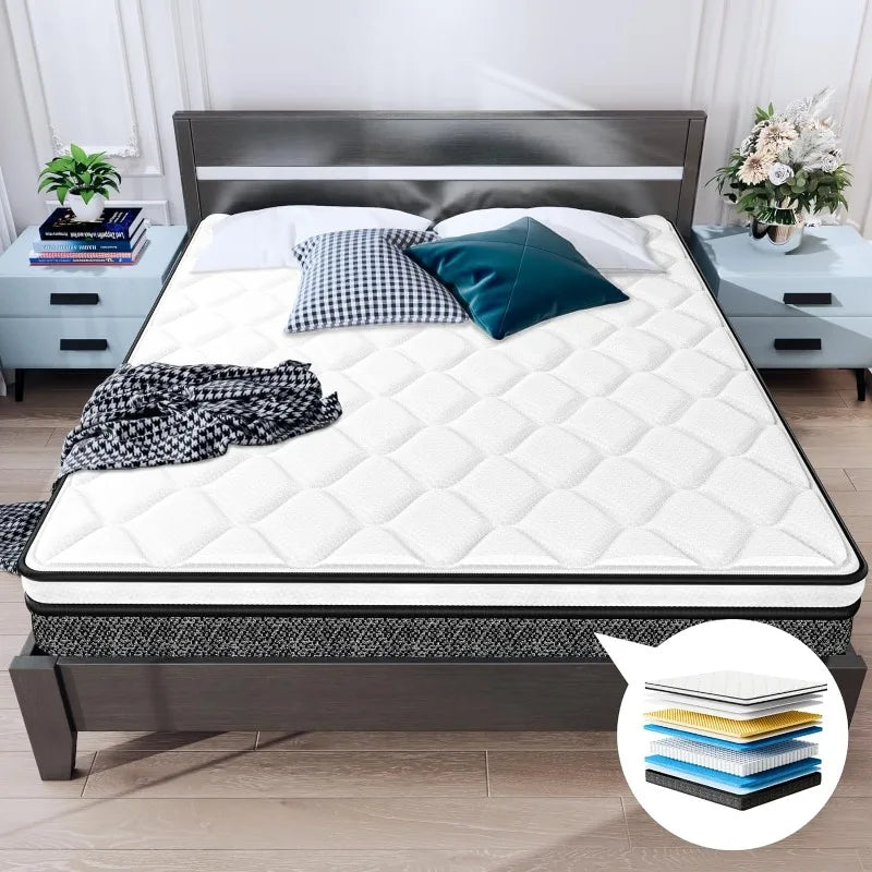 Cravinc 10" Memory Foam Hybrid Twin Mattress - Pressure Relieving, Motion Isolating Technology