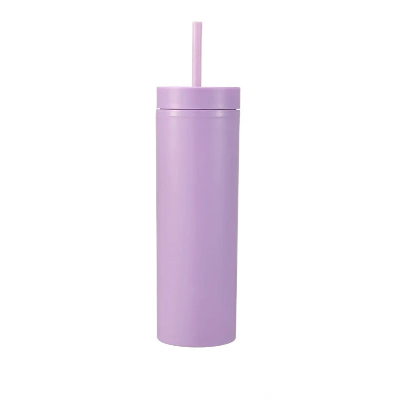 Cravinc 16oz Matte Acrylic Skinny Tumbler with Lid and Straw