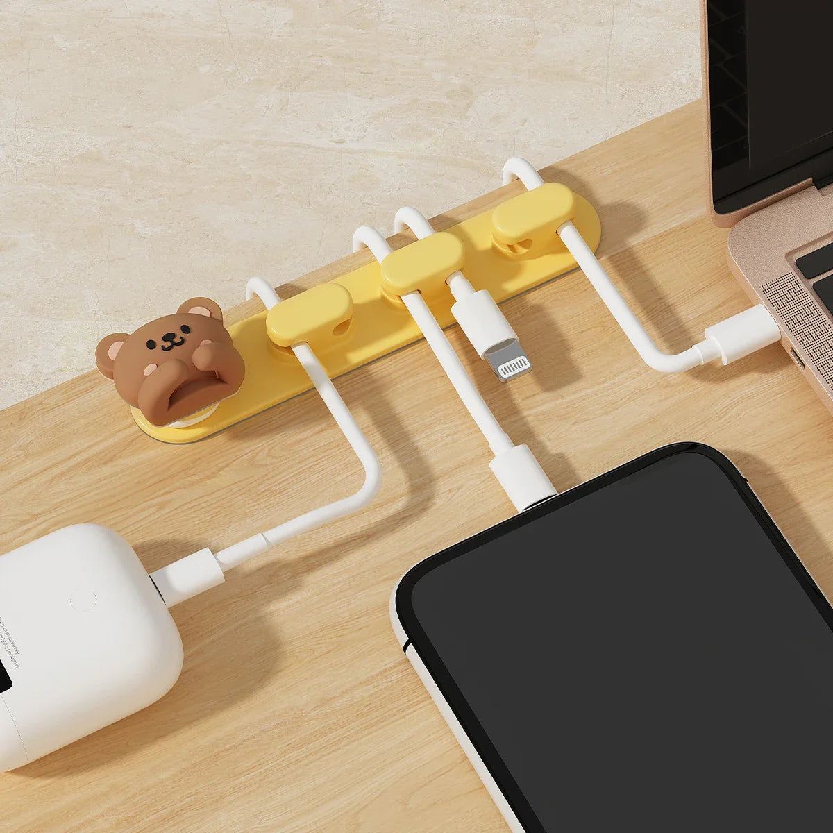 Cable Organizer Holder for Desk by Cravinc - Cute & Compact Wire Management