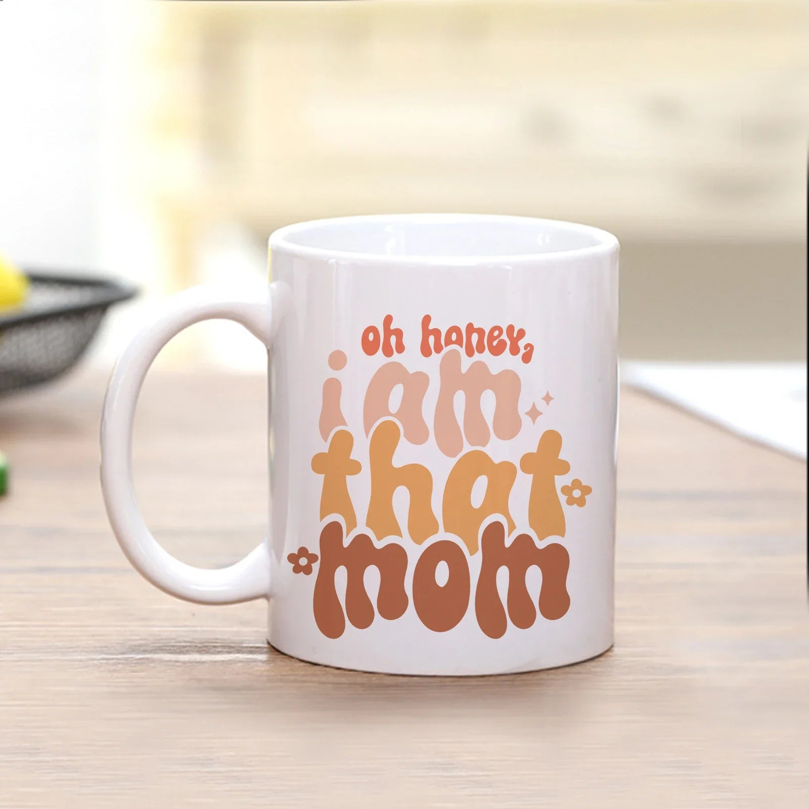 Colorful MOM Letter Love Rainbow Ceramic Mug - Perfect for Mother's Day - Cravinc